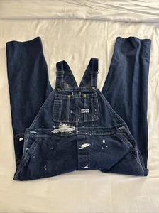 Big Smith Bib Overalls USA Men’s 40x32 Upcycle Workwear Denim Meas 38x30 Vtg - Picture 1 of 16