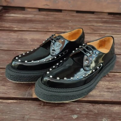 GIAMBATTISTA VALLI x H&M Black Patent Leather Creepers / Loafers US 10.5 | EU 44 - Image 1 of 4