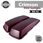Crimson Red Sunglo Saddlebag Lids Cover For Harley Street Road Glide 94-13