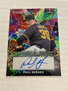 2024 LEAF VIVID PAUL SKENES 7/10 BRIGHT & SHINY SPECKLE AUTO PIRATES B5 - Picture 1 of 2