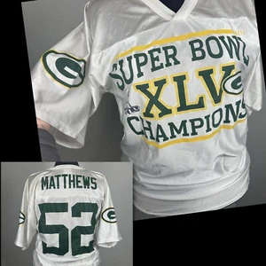 NFL Mens MED Football Jersey Shirt Green Bay Packers Super Bowl XLV Matthews - Picture 1 of 13