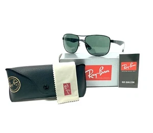 New! Ray-Ban RB 3533 002/71 57mm Black/ Green Sunglasses. 100% Authentic! - Picture 1 of 6