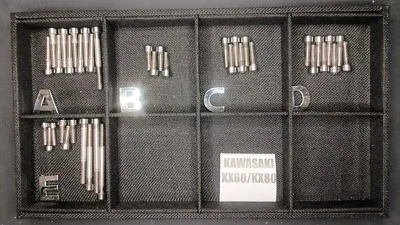 Juego de tornillos de perno de acero inoxidable pulido Kawasaki KX60 83-03 KX80 1983-1990 Foto 1 de 4