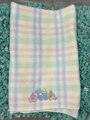 1996 Geoffrey Baby одеяло пастель клетку кролик медведь щенок Babies R нас винтажный - Изображение 1 из 4