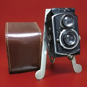 🌈 Rara Rolleiflex original 4x4 “Baby” Black Tessar 6 cm f3,5  Matricola 126xxx - Foto 1 di 15