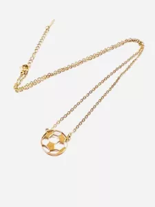 Futball Pendant Necklace Women - Stainless Steel Jewelry - Gold color - Picture 1 of 6