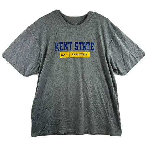 Nike Dri-Fit Kent State Athletics Gray Golden Flashes Mens Large FitDry T-Shirt Cover