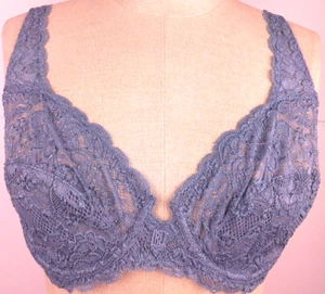 Ralph Lauren Blue Nylon Sheer Cup Underwired T Shirt Bra Size 34 C (11) - Picture 1 of 16