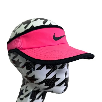 Para mujeres Nike Featherlight Dri Fit Visera Elástica Sombrero Golf Correr Rosa Caliente En muy buena condición Foto 1 de 4