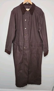 Scully Duster Ranchwear braun Canvas Trenchcoat M Cord Kragen Chore Cowboy  - Bild 1 von 23