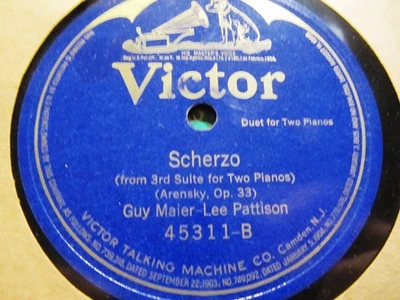1922 MAIER & PATTISON PIANO Arensky Suite/ Hutcheson Rakoczy March VICTOR 45311 Foto 1 de 2