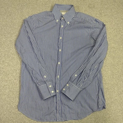 Camisa Brunello Cucinelli Para Hombre Mediana Azul Guinga Abotonada Hecha en Italia Foto 1 de 4
