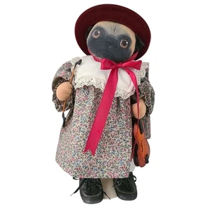 ONE OF A KIND VINTAGE jan shackelford originals petagree pup pug violin 1994 - Picture 1 of 8