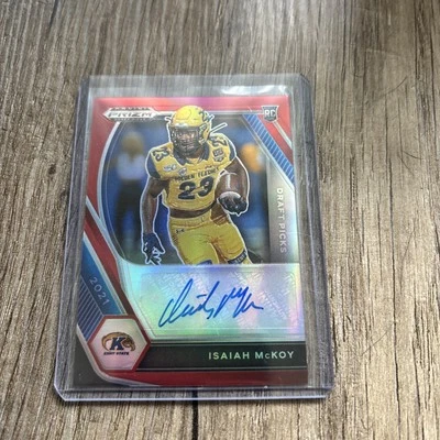 2021 Panini Prizm Draft Picks Red /199 Isaiah McKoy #DPA-IMC Auto - Image 1 of 2