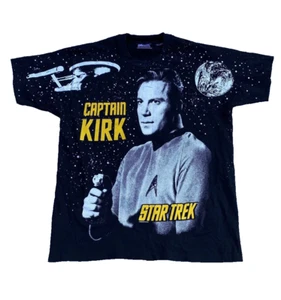 Star Trek Captain Kirk ACME Vintage 1994 All Over Print Shirt L Single Stitch - Picture 1 of 11
