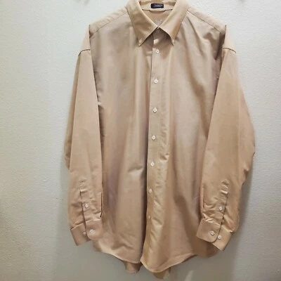 Ashworth Dress Shirt Long Sleeve Ez-tech Sz Large 100% Cotton Button Down  - Image 1 of 4