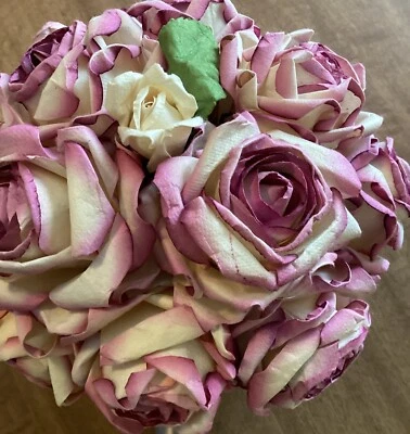 Handmade Gorgeous Large Millinery Paper Rose Bouquet - Image 1 of 4