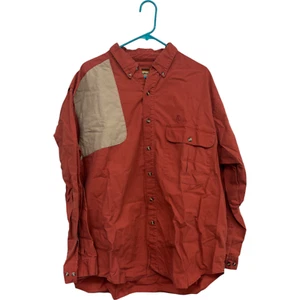 Remington Hunting Shirt Men XL Red Vented Padded Shoulder Button Up Outdoor - Picture 1 of 7