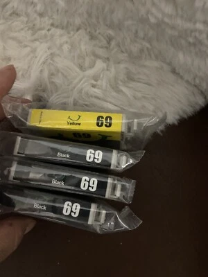 EZ ink 69 Premium Ink Cartridge 3 blk and 1 yellow sealed Brand new - Image 1 of 3