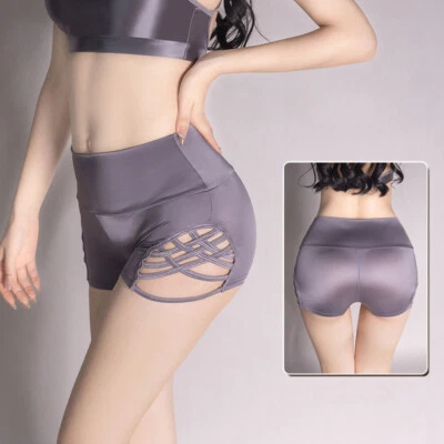 Sexy Lady Shorts Boxer Bandage Hollow Out Fitted Hot Pants Slim Lingerie Shorts - Image 1 of 4