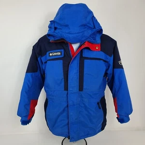 Vintage 90's Columbia Sportswear Ski / Snowboard Jacket tectonite Blue Sz 14-16 - Picture 1 of 12