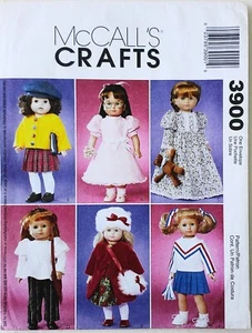 McCalls 3900 Dress Coat Muff Nightgown 18" Doll Clothes Sewing Pattern - Picture 1 of 1