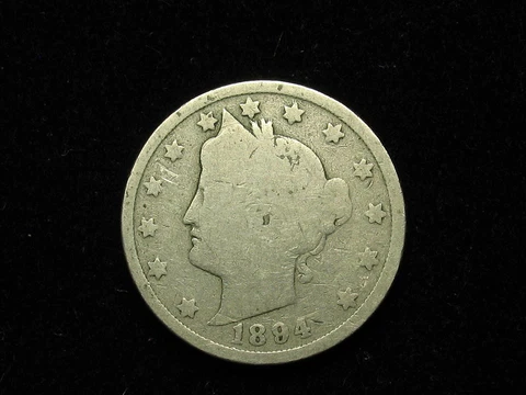 BEAUTIFUL U.S SEMI KEY DATE 1894 LIBERTY V NICKEL COLLECTIBLE CONDITION #215v Cover
