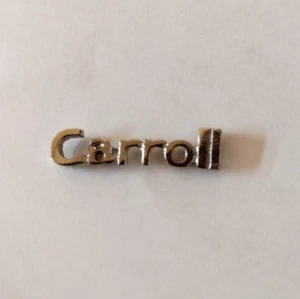 Carroll silberfarben Namensvetter Doppelkupplung Tack Pin - Bild 1 von 5