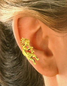 HERMOSOS PENDIENTES DE OREJA DE ORO VERMEIL KOKOPELLI CON ENCANTO DE OREJA NUEVOS EN CAJA #EC19 - Imagen 1 de 4