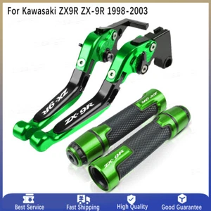 For Kawasaki ZX9R ZX-9R 1998-2003 CNC Handle Grips Brake Clutch Lever Sets - Picture 1 of 17