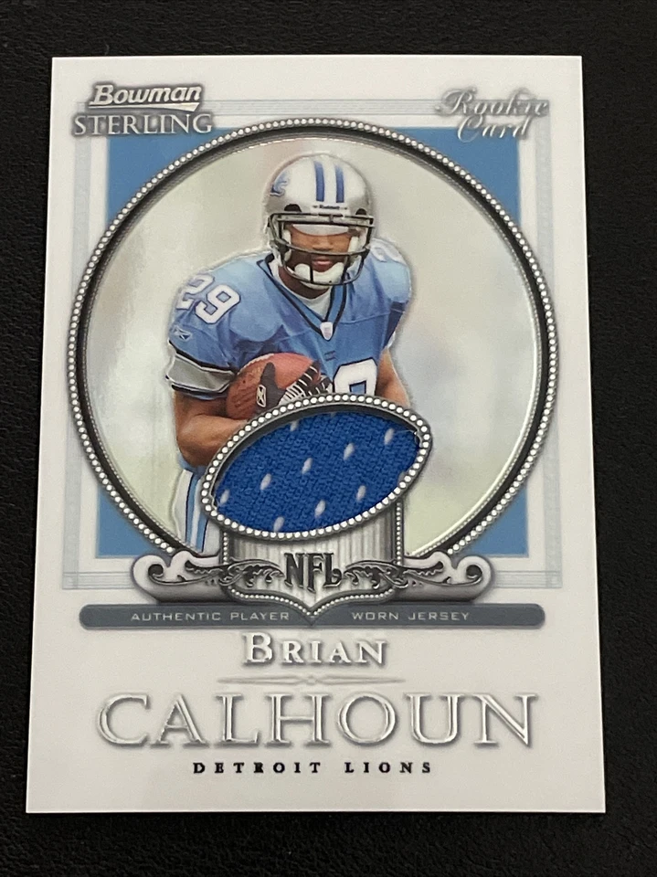 2006 Bowman Sterling BRIAN CALHOUN RC Game Used Jersey #BC - Image 1 of 1