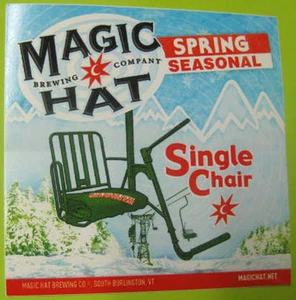 SINGLE CHAIR SPRING SEASONAL Beer STICKER Label Magic Hat Brewing VERMONT SKIING - Picture 1 of 1