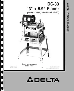 Delta Planer Instruction Manual 22-660 - 22-661 - 22-671 - Picture 1 of 1