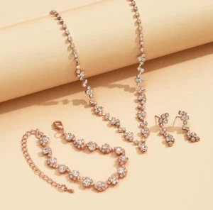 Brautschmuck Collier, Armband Und Ohrringe Straß - Bild 1 von 1