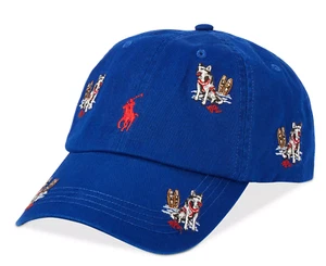 New Mens Ralph Lauren Polo Embroidered Twill Ball Cap Royal Blue Snow Huskies. - Picture 1 of 9