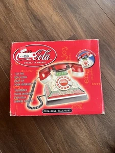 Antique Tiffany Style Coca Cola Single Line Corded Phone, New In Box Vintage - Picture 1 of 7