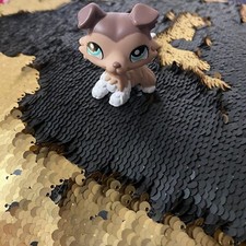 Littlest Pet Shop LPS Collie #1330 Brown Tan White, Teal Eyes