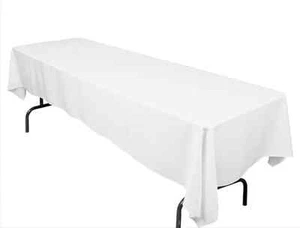 30 Packungen 126x60 Zoll Nahtlos Rechteckig Polyester Tischdecke Bankett 3 FARBEN - Bild 1 von 4