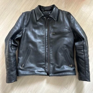Vanson Single Riders Leather Jacket Blouson Black Size 42 Made in USA Pre-Owned - Picture 1 of 3