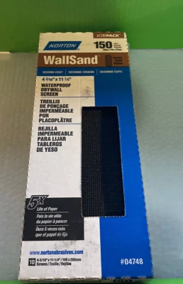 Lot of 2 -Norton 04748 WallSand Drywall Screen, 11-1/4" L x 4-3/16" W, 150 Grit - Image 1 of 2