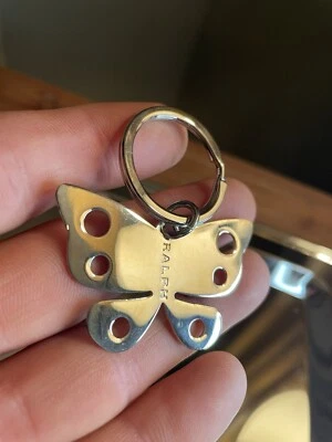 *NEW* RALPH by RALPH LAUREN Keychain Accessory Silver Tone Metal - BUTTERFLY - Image 1 of 4