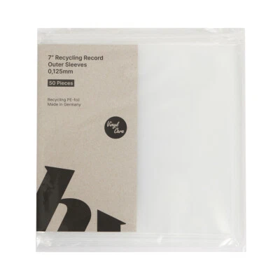 VINYL CARE BY HHV 50x 7“ Recycling Record Outer Sleeves - Außenhüllen (0,125m... Matte Transparent