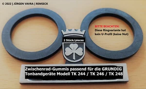 Zwischenradgummis für GRUNDIG TK 222/ TK 244 / TK 246 / TK 248 - Bild 1 von 4
