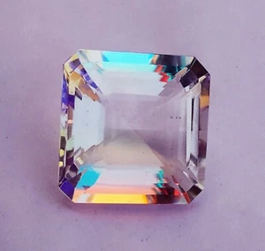 Loose Gemstone Mystic Quartz Square Shape 75.30 Ct Certified With Free Gift - Picture 1 of 7