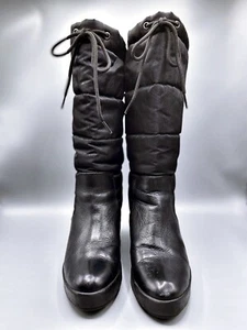 Westies Black Hidden Wedge Puffer Snow Boots Size 7.5 - Picture 1 of 5