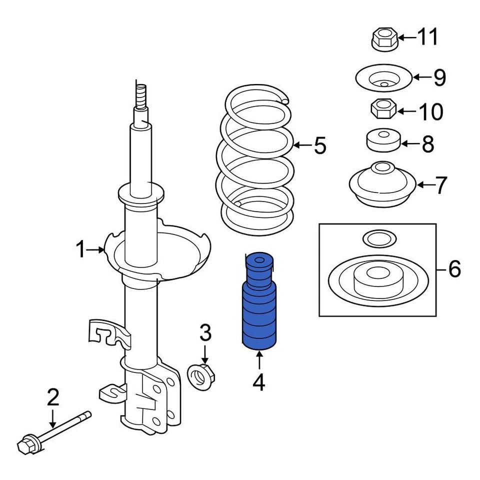 For Nissan Versa Note 2014-2019 Nissan 540503WC0A Front Suspension Strut Bumper Foto 1 de 1