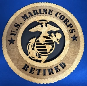 US Marine Corps im Ruhestand Holz Laser geschnitten Schild 11,5" USA - Bild 1 von 2