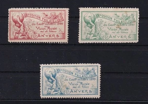 Bélgica Viñetas Exposición Philatelique Anvers 1899 Pliegue * MH #ZP147 - Imagen 1 de 1