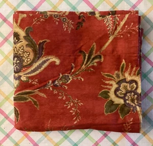 Cindy Crawford Matera Vine Tailored Valance Floral Lined Jacobean Paprika Red - Picture 1 of 4
