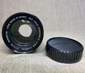 Vintage MINOLTA MC TELE ROKKOR-X 100mm f/2.5 Lens Japan SR Mount Vintage w/ Caps - Picture 1 of 10